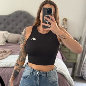Kappa black sports bra/ crop tank size medium